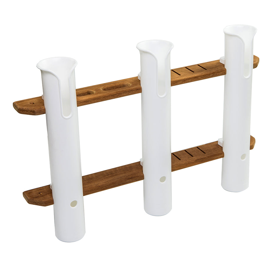 Whitecap Teak 3-Rod Tournament Storage Rack 63449 — Quality Boat Parts