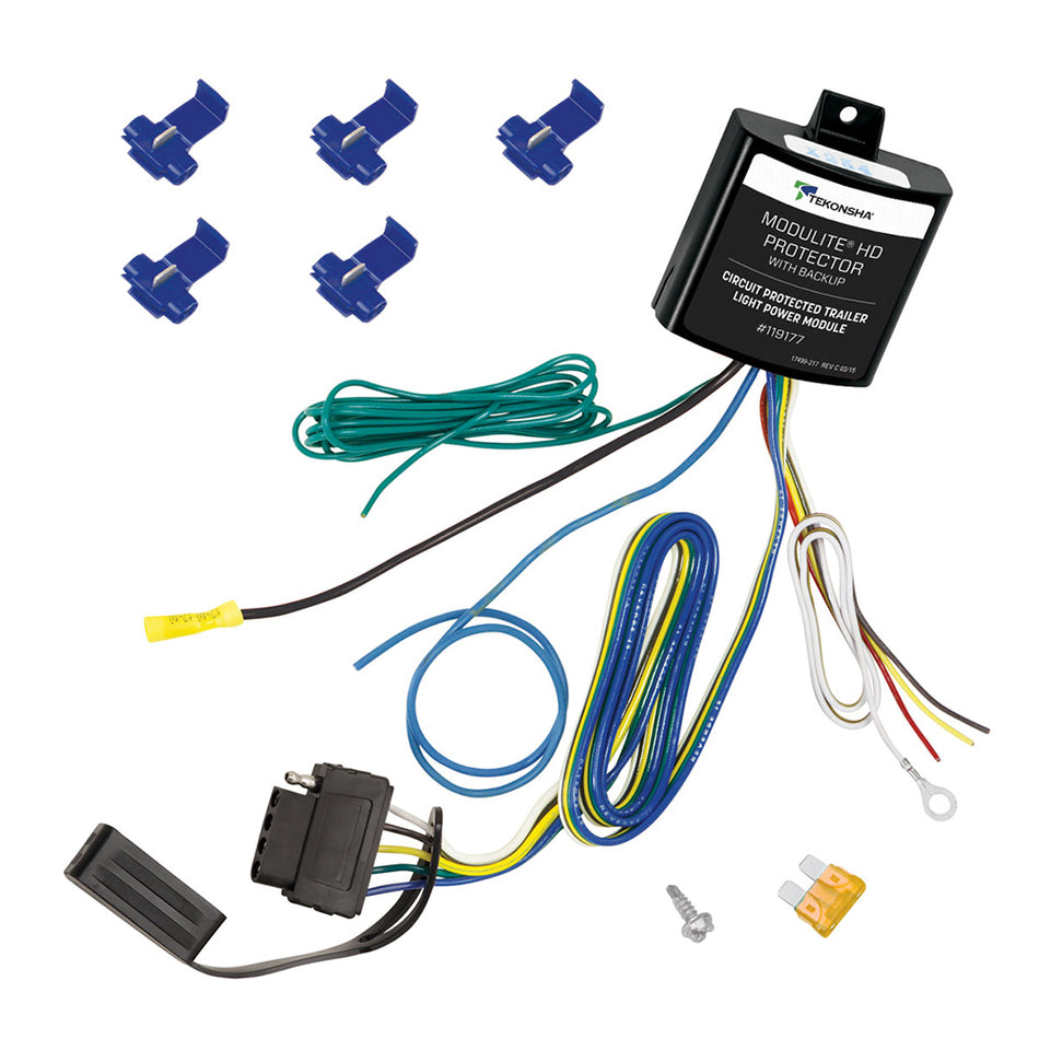 Tekonsha ModuLite® HD Protector w/Integrated Circuit & Overload Protection & 5-Flat Connector f/Backup Light or Surge Brake Lockout Circuit 119177 — Quality Boat Parts