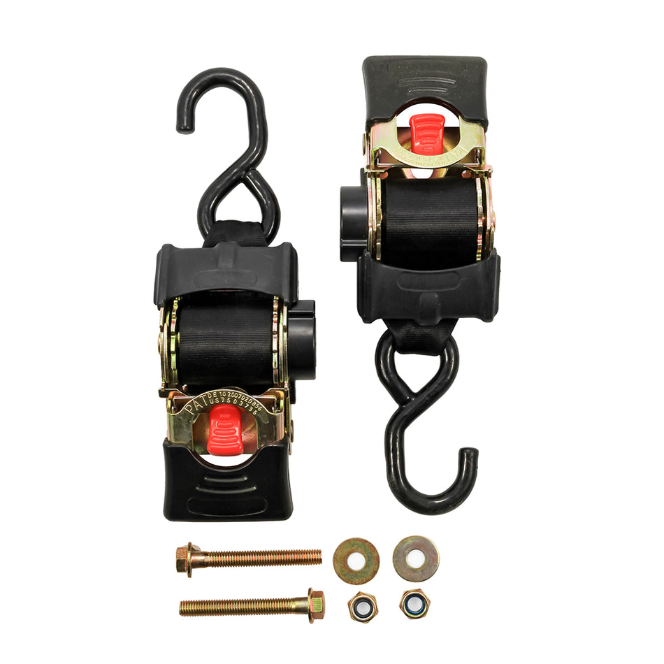 Camco Retractable Tie Down Straps - 2" Width 5.5' Bolt On 50030 — Quality Boat Parts