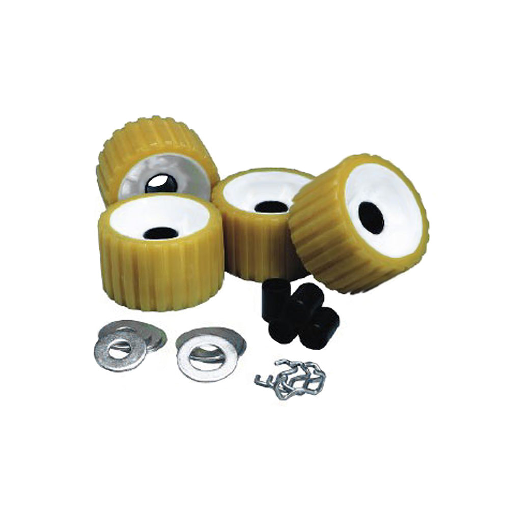C.E. Smith Ribbed Roller Replacement Kit - 4 Pack - Gold 29310 — Quality Boat Parts