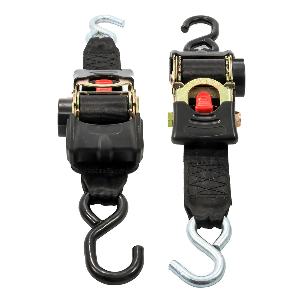 Camco Retractable Tie Down Straps - 2" Width 6' Dual Hooks 50031 — Quality Boat Parts
