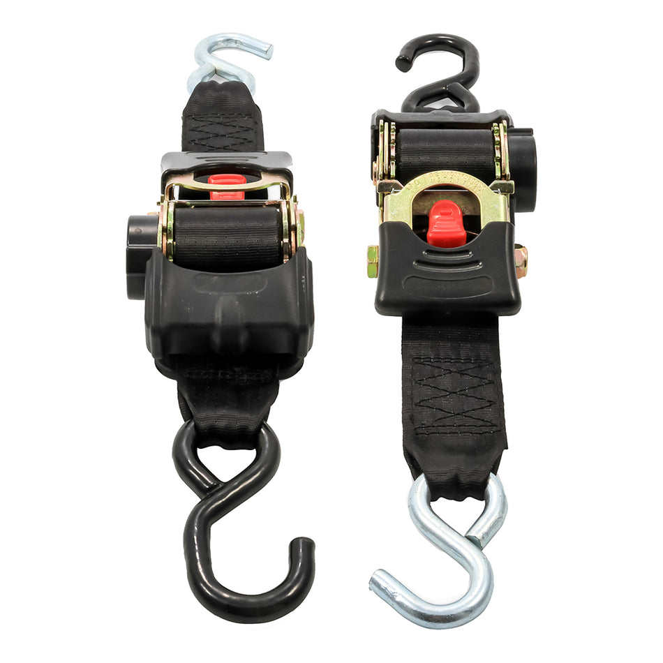 Camco Retractable Tie Down Straps - 2" Width 6' Dual Hooks 50031 — Quality Boat Parts
