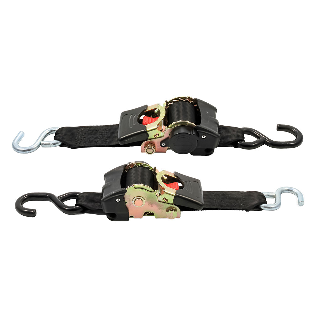 Camco Retractable Tie Down Straps - 2" Width 6' Dual Hooks 50031 — Quality Boat Parts