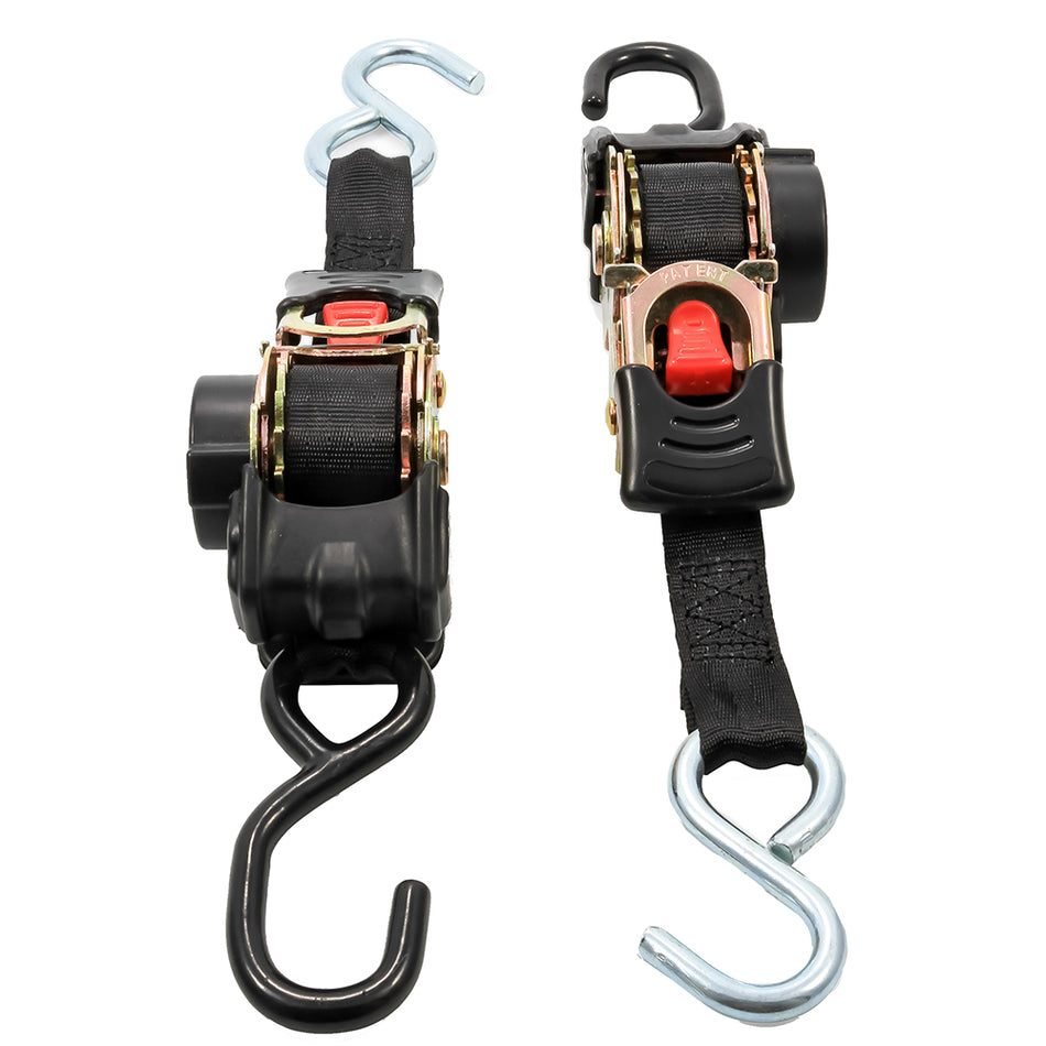 Camco Retractable Tie-Down Straps - 1" Width 6' Dual Hooks 50033 — Quality Boat Parts