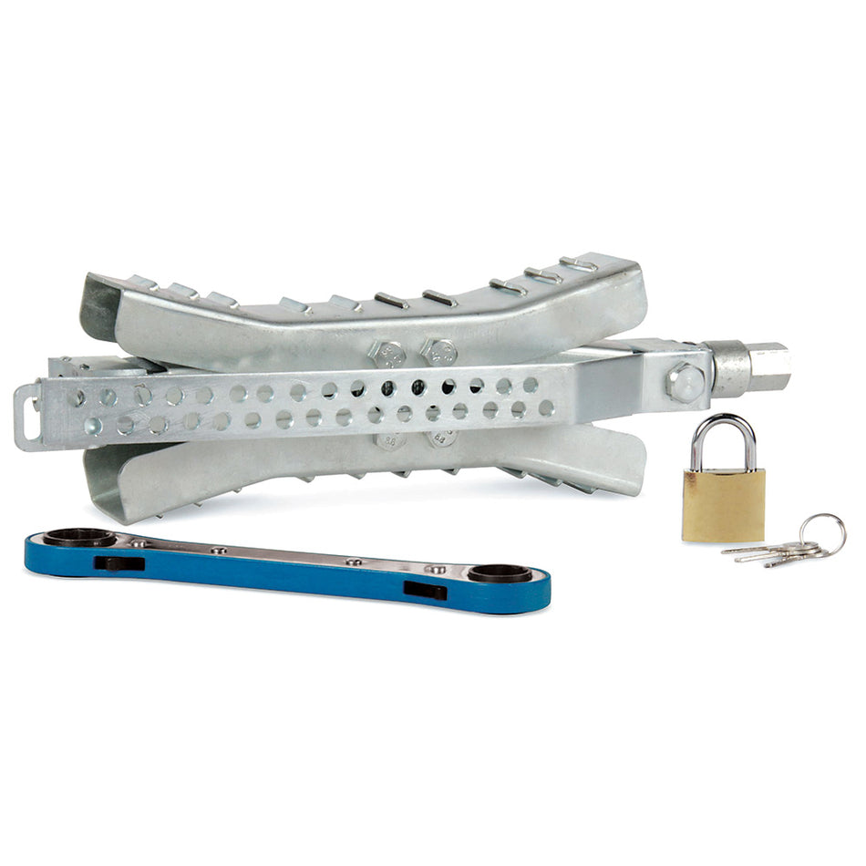 Camco Eaz-Lift 10" Wheel Stop w/Wrench & Lock - Metal 44662 — Quality Boat Parts