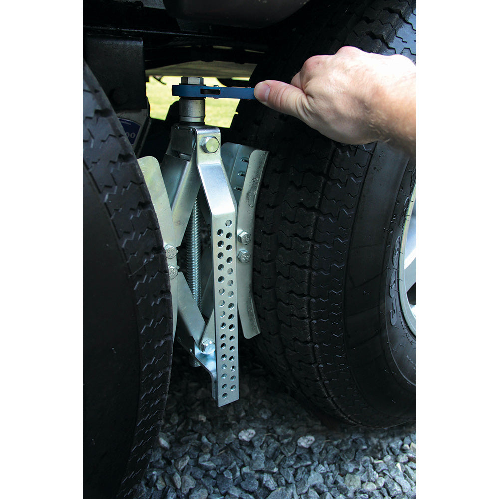 Camco Eaz-Lift 10" Wheel Stop w/Wrench & Lock - Metal 44662 — Quality Boat Parts