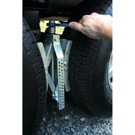 Camco Eaz-Lift 10" Wheel Stop w/Wrench & Lock - Metal 44662 — Quality Boat Parts