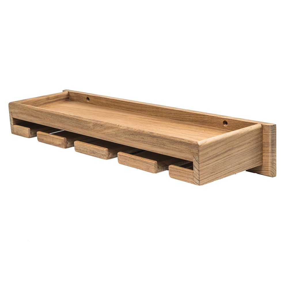 Whitecap Teak Wineglass Rack w/Shelf 62426 — Quality Boat Parts
