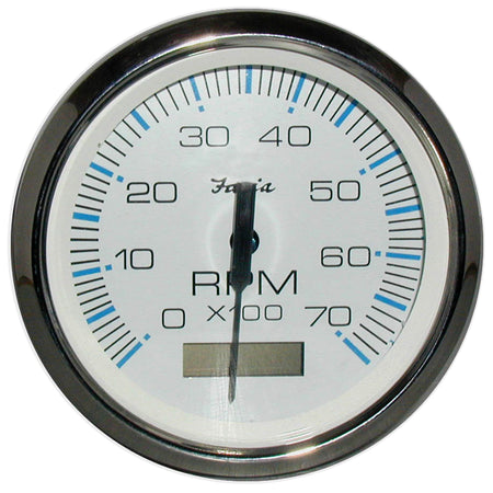 Faria Chesapeake White SS 4" Tachometer w/Hourmeter - 7000 RPM (Gas) (Outboard) 33840 — Quality Boat Parts