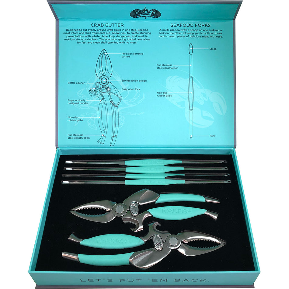 Toadfish Crab/Lobster Tool Set - 2 Shell Cutters & 4 Seafood Forks 1022 — Quality Boat Parts