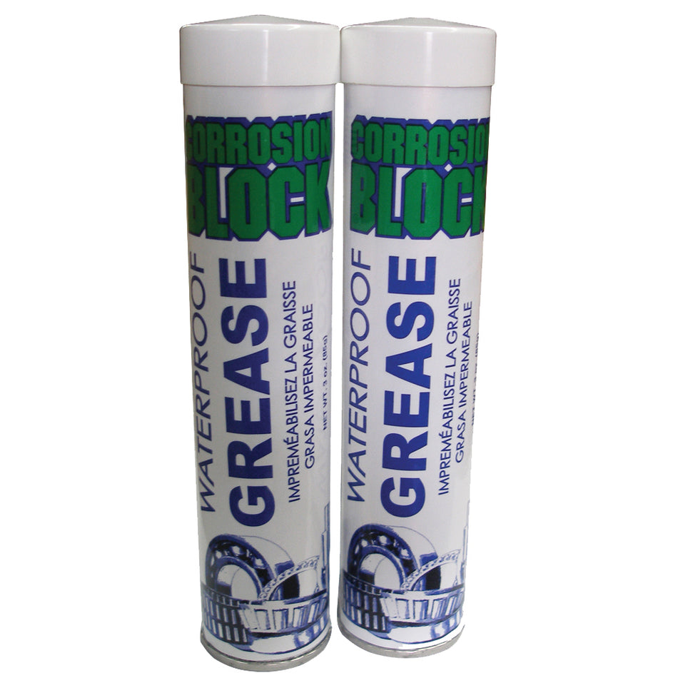 Corrosion Block High Performance Waterproof Grease - (2) 3oz Cartridges - Non-Hazmat, Non-Flammable & Non-Toxic 25003 — Quality Boat Parts
