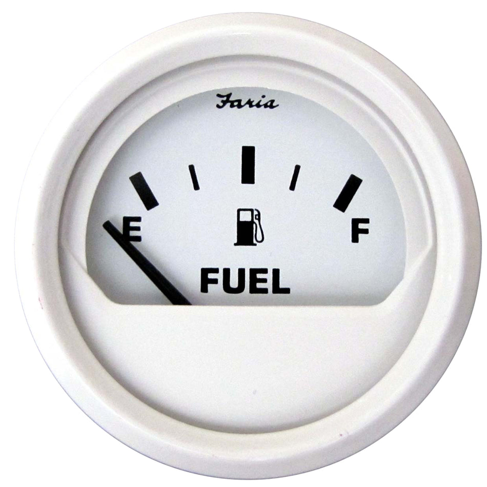 Faria Dress White 2" Fuel Level Gauge (E-1/2-F) 13101 — Quality Boat Parts