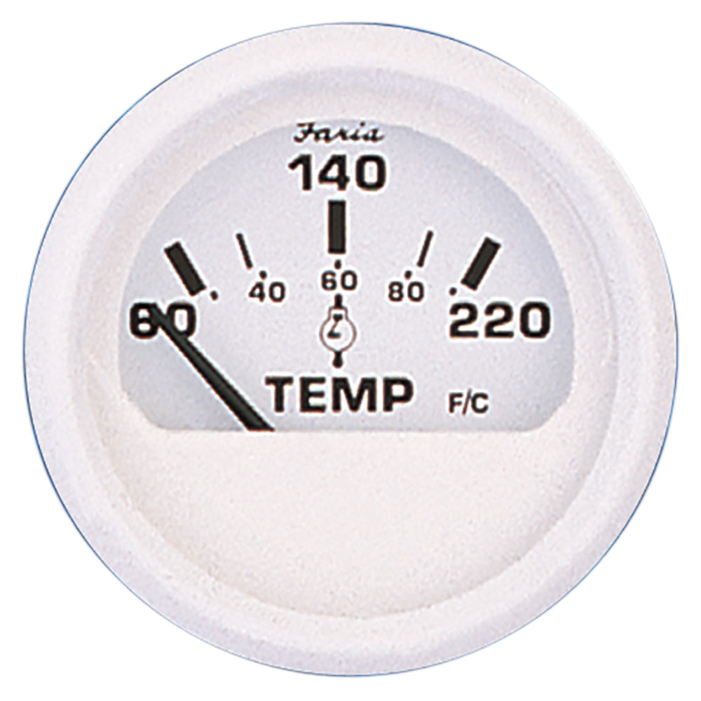 Faria Dress White 2" Cylinder Head Temperature Gauge (60 - 220° F) 13113 — Quality Boat Parts