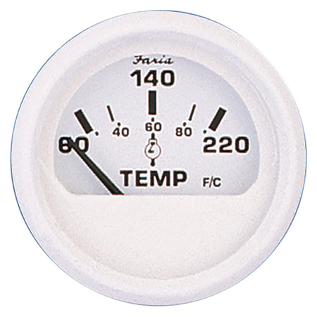 Faria Dress White 2" Cylinder Head Temperature Gauge (60 - 220° F) 13113 — Quality Boat Parts