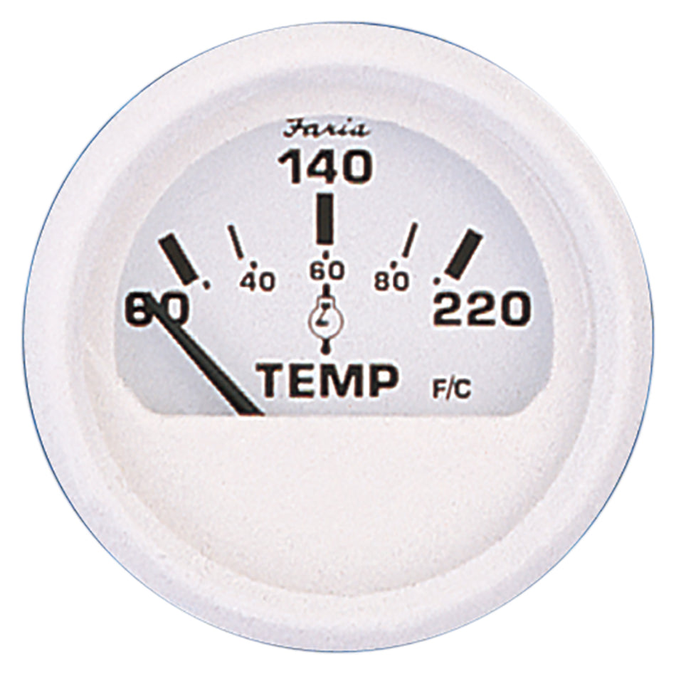 Faria Dress White 2" Cylinder Head Temperature Gauge (60 - 220° F) 13113 — Quality Boat Parts