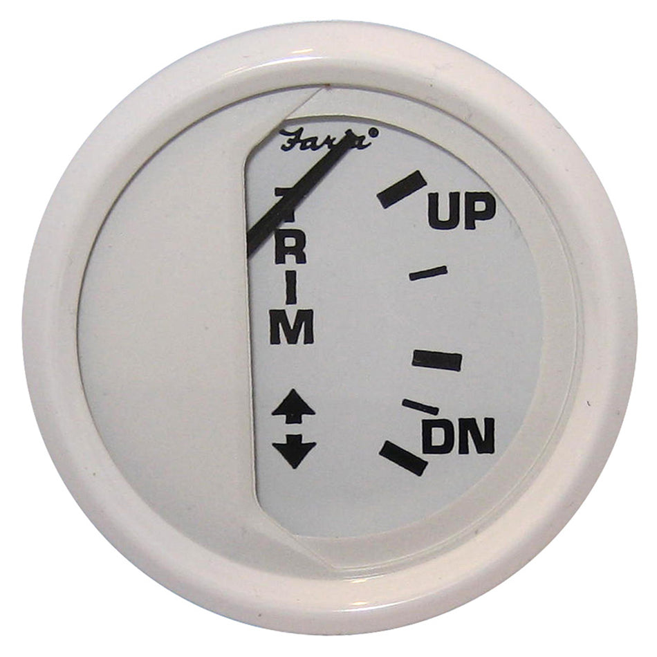 Faria Dress White 2" Trim Gauge (Mercury / Mariner / Mercruiser / Volvo DP / Yamaha '01 and newer) 13122 — Quality Boat Parts