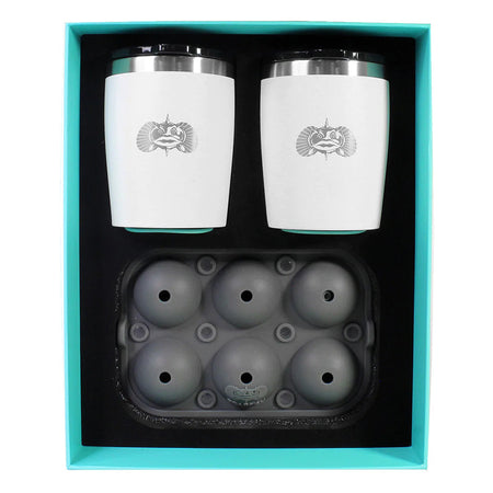 Toadfish Non-Tipping 10oz White Rocks Tumblers w/Ice Ball Tray - 2 Tumblers 1119 — Quality Boat Parts