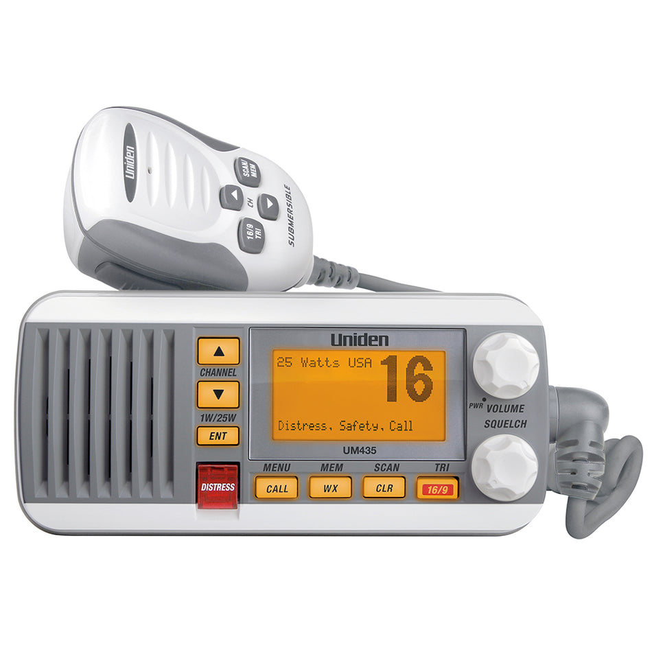 Uniden UM435 White VHF Class D DSC 25 Watt UM435 — Quality Boat Parts