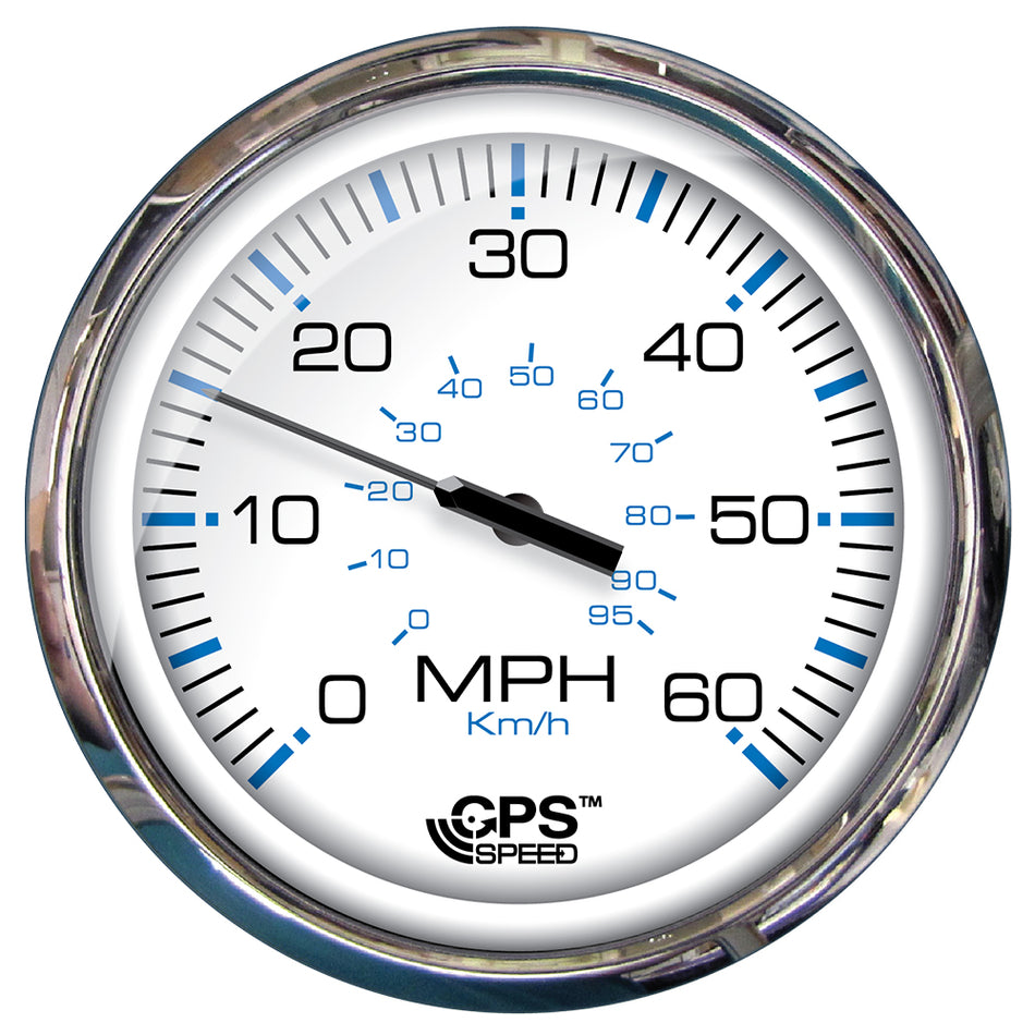 Faria Chesapeake White SS 5" Speedometer - 60 MPH (GPS)(Studded) 33861 — Quality Boat Parts