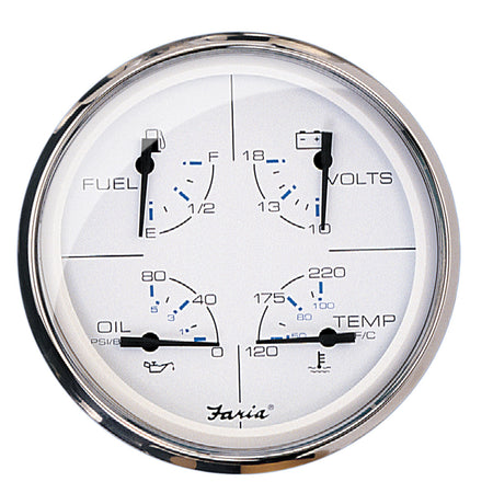 Faria Chesapeake White SS 5" Multifunction Gauge 33864 — Quality Boat Parts