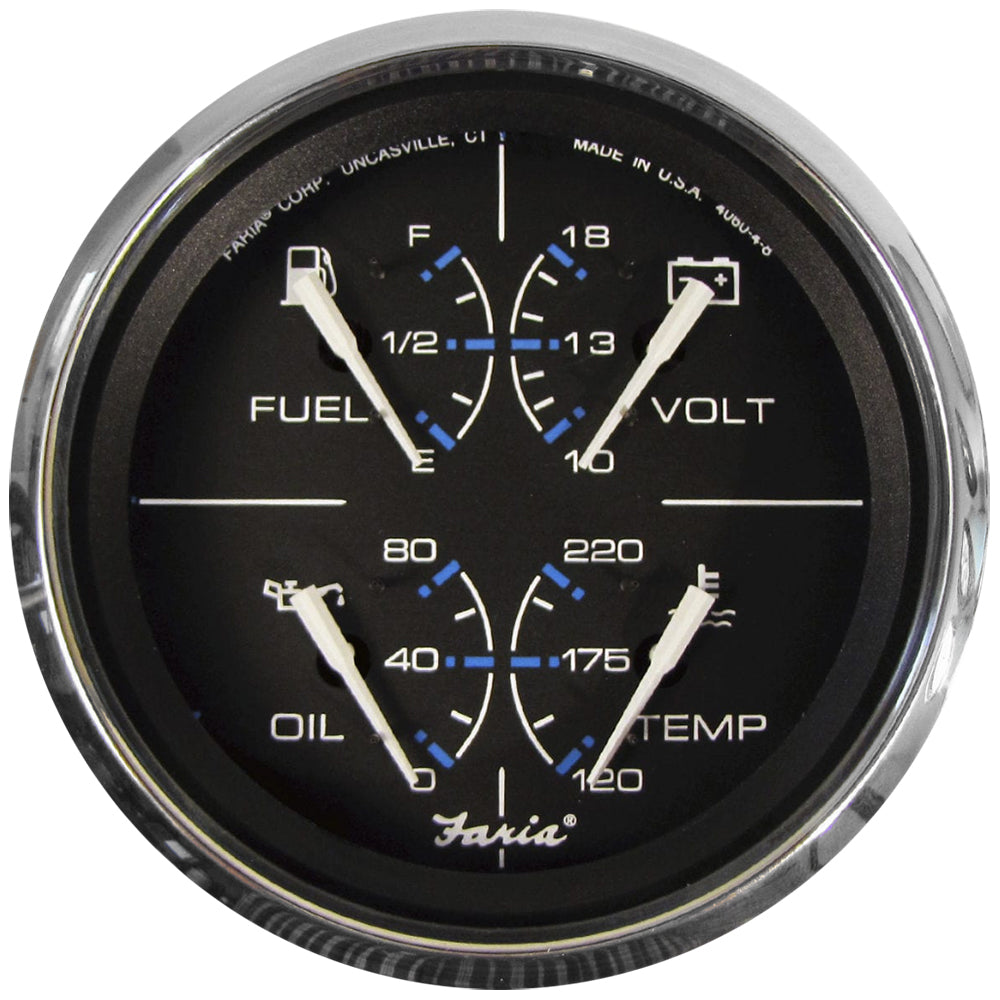 Faria Chesapeake Black 4" Multifunction Gauge 33751 — Quality Boat Parts