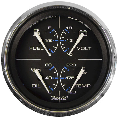 Faria Chesapeake Black 4" Multifunction Gauge 33751 — Quality Boat Parts