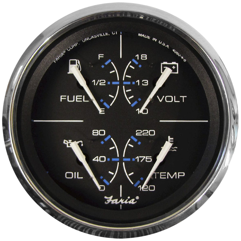 Faria Chesapeake Black 4" Multifunction Gauge 33751 — Quality Boat Parts