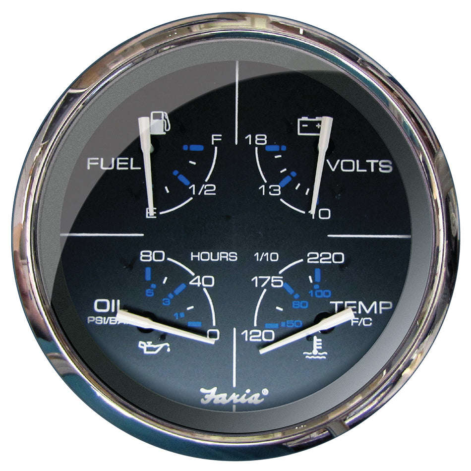 Faria Chesapeake Black 5" Multifunction Gauge 33762 — Quality Boat Parts