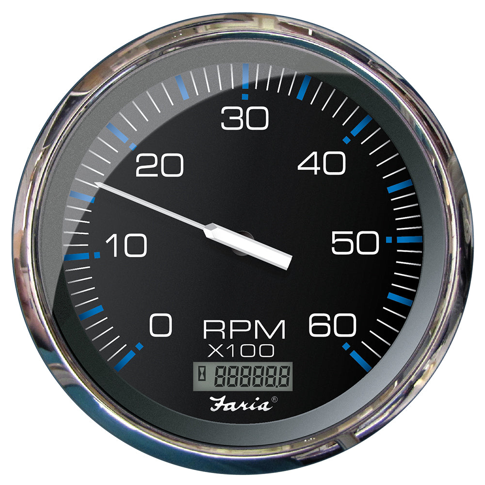 Faria Chesapeake Black 5" Tachometer w/Digital Hourmeter - 6000 RPM (Gas) (Inboard) 33763 — Quality Boat Parts