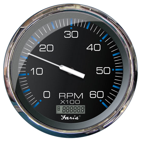Faria Chesapeake Black 5" Tachometer w/Digital Hourmeter - 6000 RPM (Gas) (Inboard) 33763 — Quality Boat Parts