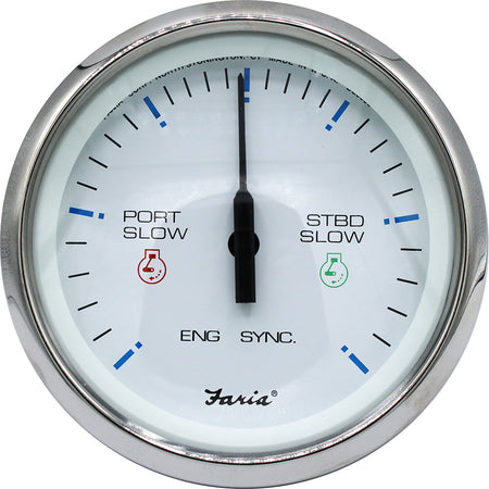 Faria 4" Chesapeake SS White Engine Synchronizer - Dual Gas & Var Ratio Alt Diesel 33801 — Quality Boat Parts