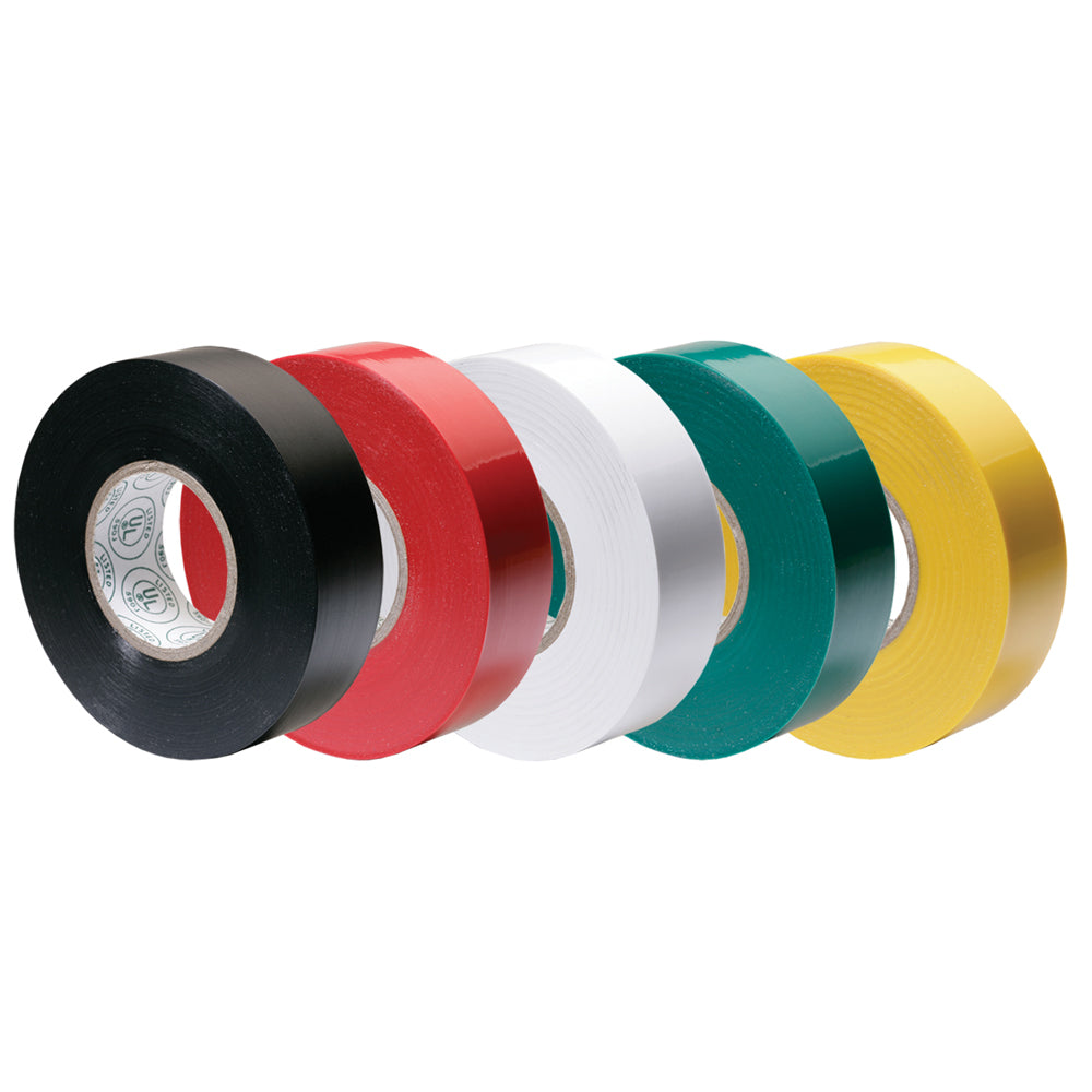 Ancor Premium Assorted Electrical Tape - 1/2" x 20' - Black / Red / White / Green / Yellow 339066 — Quality Boat Parts