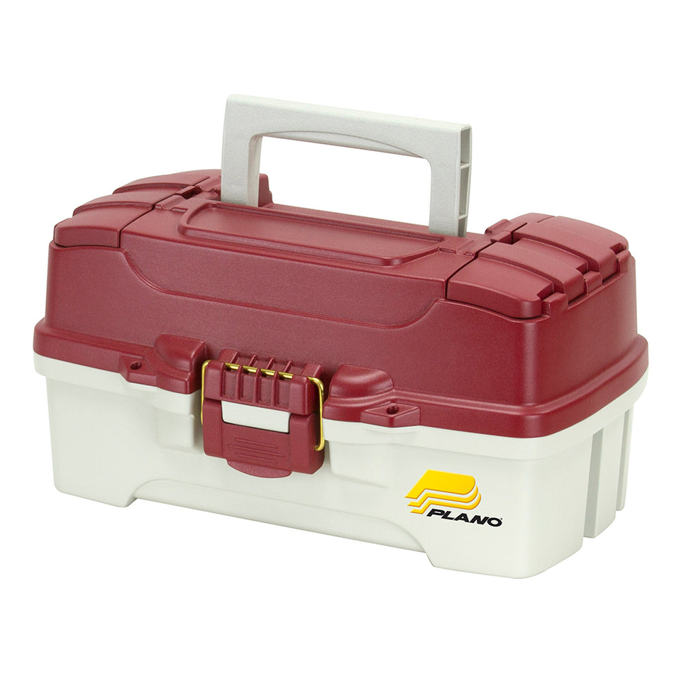 Plano 1-Tray Tackle Box w/Duel Top Access - Red Metallic/Off White 620106 — Quality Boat Parts