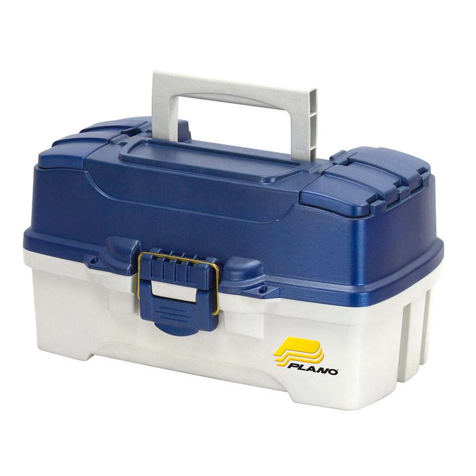 Plano 2-Tray Tackle Box w/Duel Top Access - Blue Metallic/Off White 620206 — Quality Boat Parts