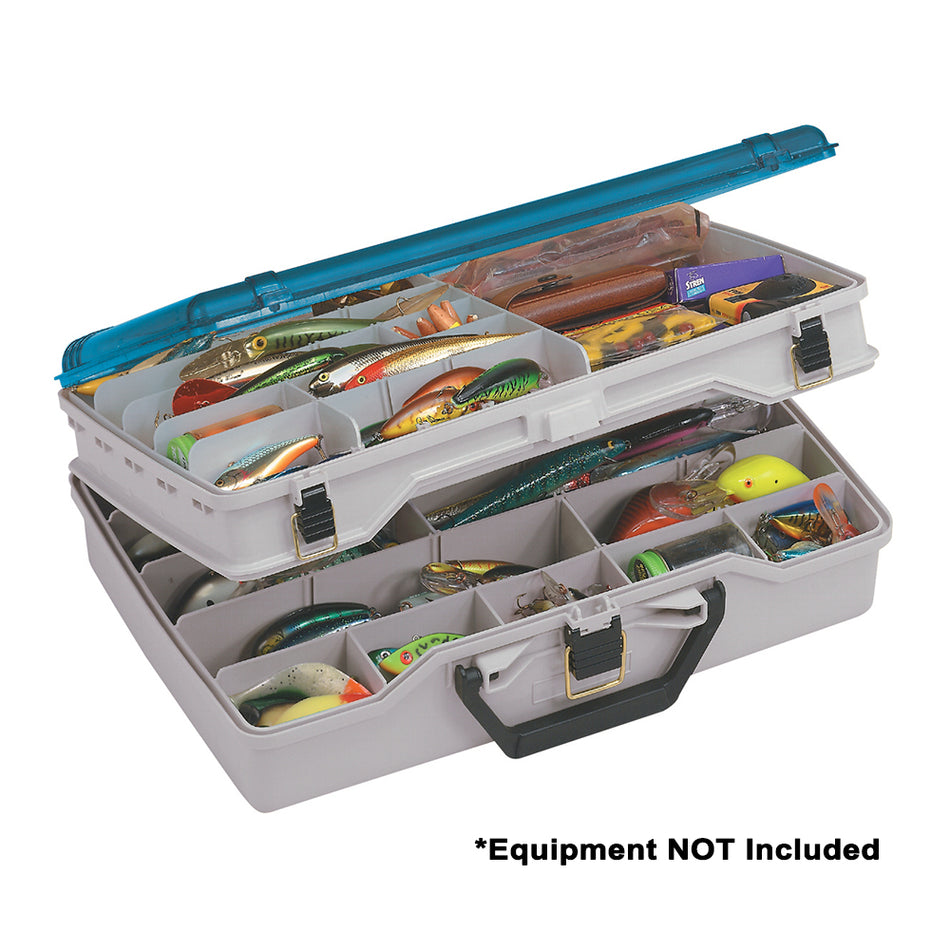 Plano Two-Tier Satchel - Beige/Blue 115503 — Quality Boat Parts