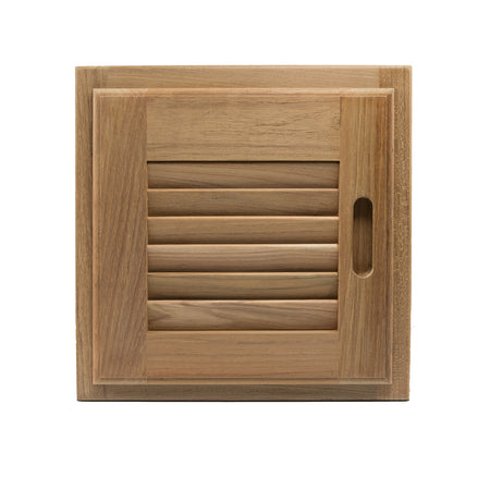Whitecap Teak Louvered Door & Frame - Right Hand - 12" x 12" 60720 — Quality Boat Parts