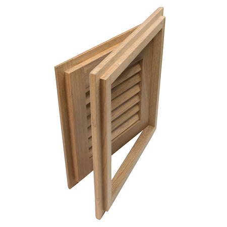 Whitecap Teak Louvered Door & Frame - Right Hand - 12" x 12" 60720 — Quality Boat Parts