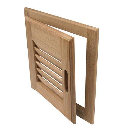 Whitecap Teak Louvered Door & Frame - Right Hand - 12" x 12" 60720 — Quality Boat Parts