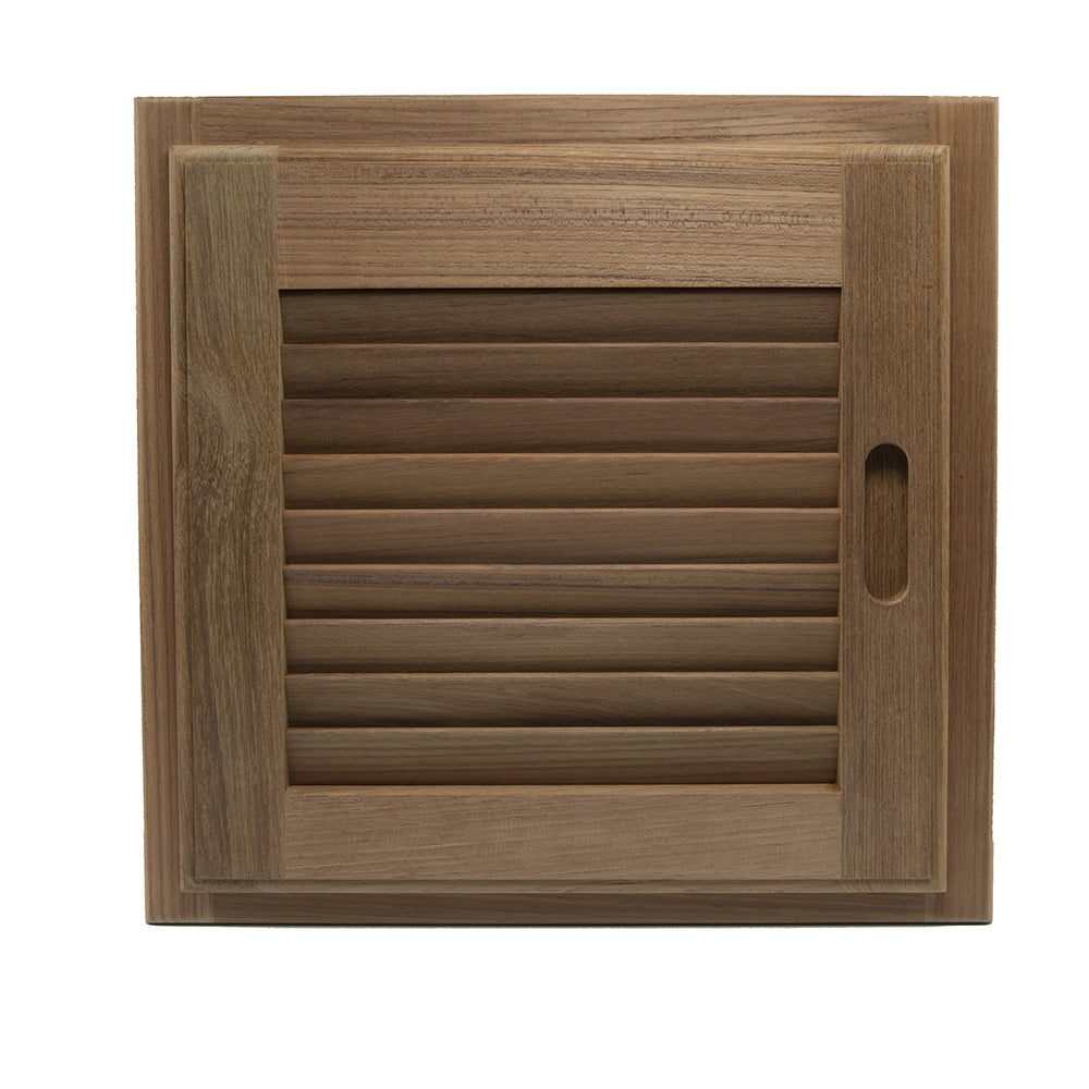 Whitecap Teak Louvered Door & Frame - Right Hand - 15" x 15" 60722 — Quality Boat Parts
