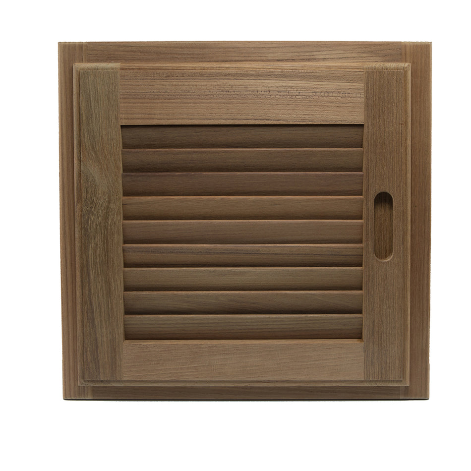 Whitecap Teak Louvered Door & Frame - Right Hand - 15" x 15" 60722 — Quality Boat Parts