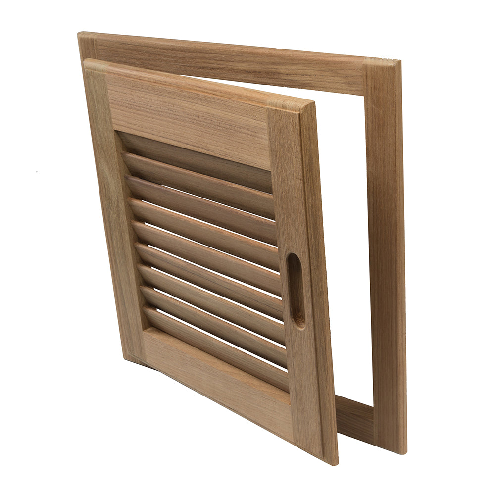 Whitecap Teak Louvered Door & Frame - Right Hand - 15" x 15" 60722 — Quality Boat Parts