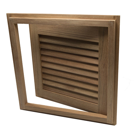 Whitecap Teak Louvered Door & Frame - Right Hand - 15" x 15" 60722 — Quality Boat Parts