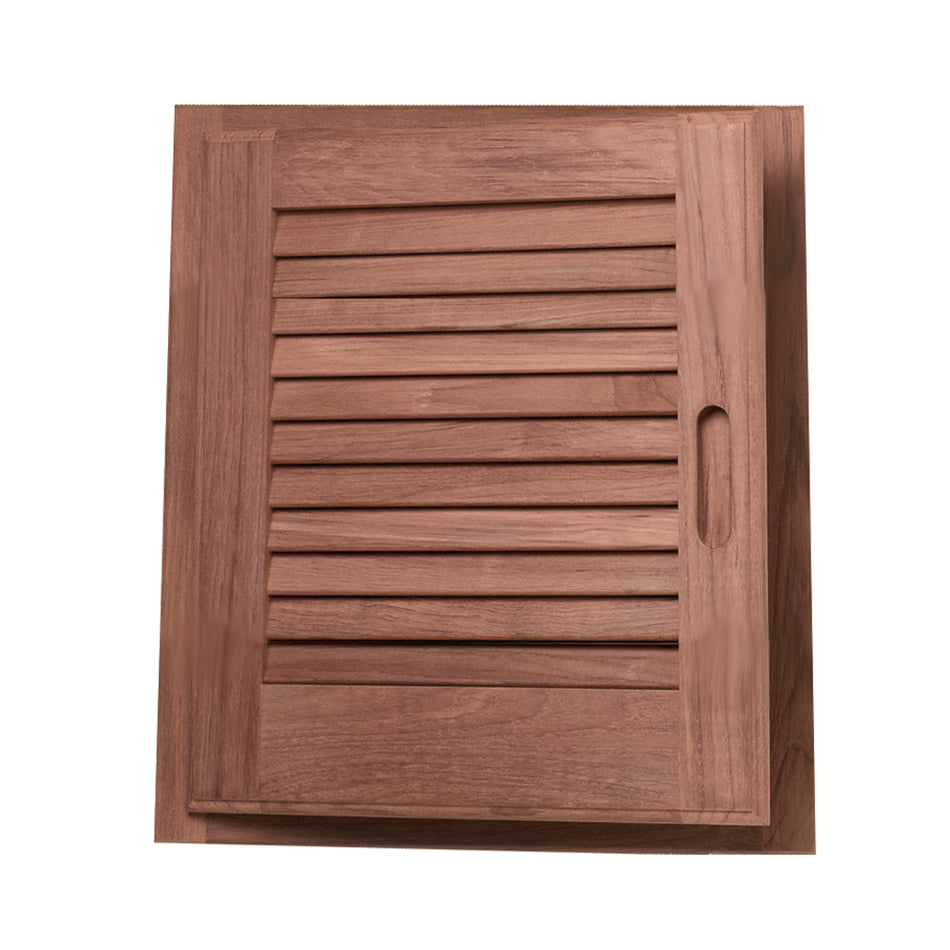 Whitecap Teak Louvered Door & Frame - Left Hand - 15" x 15" 60723 — Quality Boat Parts
