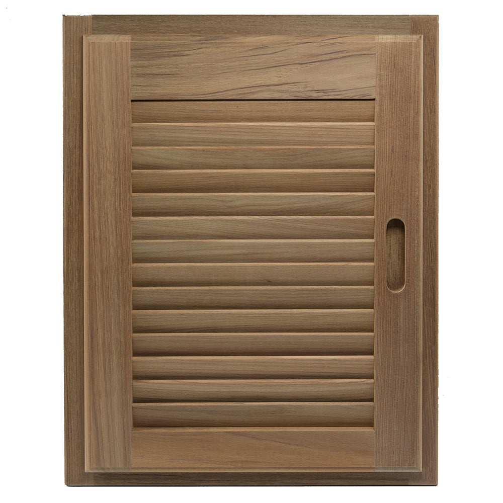 Whitecap Teak Louvered Door & Frame - Right Hand - 15" x 20" 60724 — Quality Boat Parts