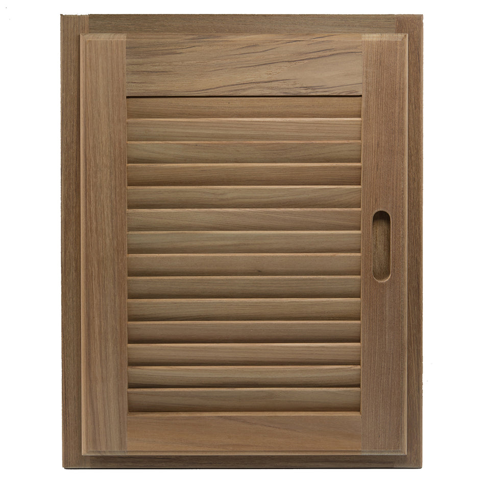 Whitecap Teak Louvered Door & Frame - Right Hand - 15" x 20" 60724 — Quality Boat Parts