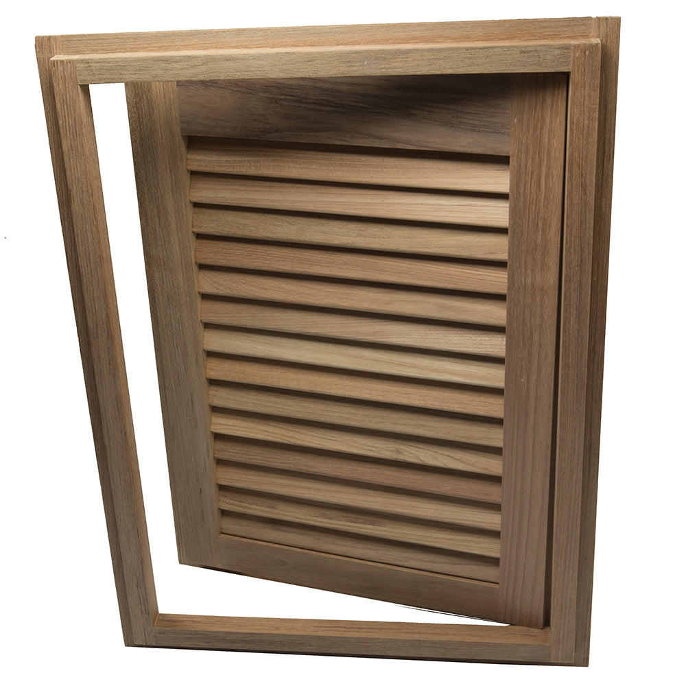 Whitecap Teak Louvered Door & Frame - Right Hand - 15" x 20" 60724 — Quality Boat Parts