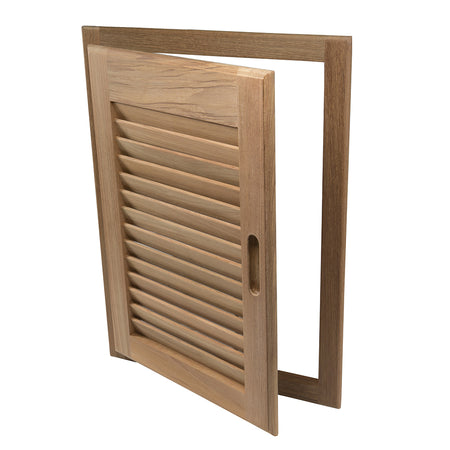 Whitecap Teak Louvered Door & Frame - Right Hand - 15" x 20" 60724 — Quality Boat Parts