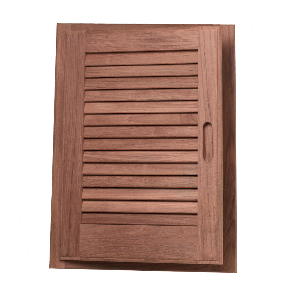 Whitecap Teak Louvered Door & Frame - Left Hand - 15" x 20" 60725 — Quality Boat Parts