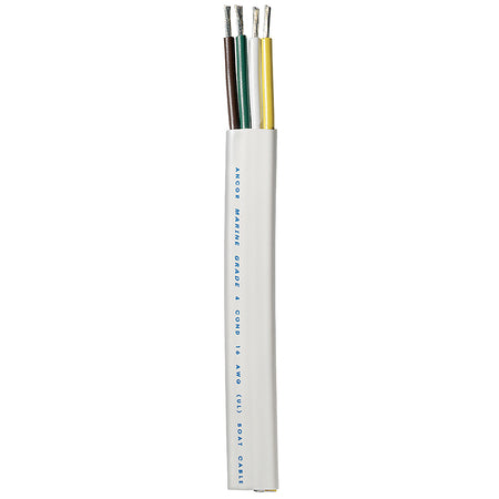 Ancor Trailer Cable - 16/4 AWG - Yellow/White/Green/Brown - Flat - 300' 154030 — Quality Boat Parts