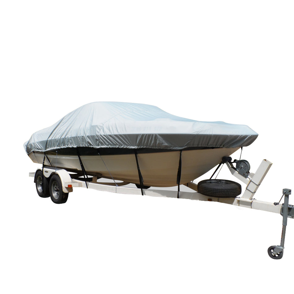 Carver Flex-Fit™ PRO Polyester Size 11 Boat Cover f/V-Hull Center Console Fishing Boats - Grey 79011 — Quality Boat Parts